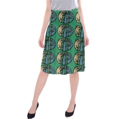 Bamboo Trees - The Asian Forest - Woods Of Asia Midi Beach Skirt by DinzDas