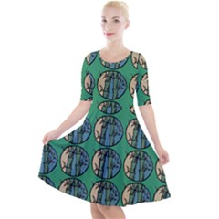 Bamboo Trees - The Asian Forest - Woods Of Asia Quarter Sleeve A-line Dress by DinzDas
