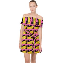Haha - Nelson Pointing Finger At People - Funny Laugh Off Shoulder Chiffon Dress by DinzDas