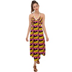 Haha - Nelson Pointing Finger At People - Funny Laugh Halter Tie Back Dress  by DinzDas