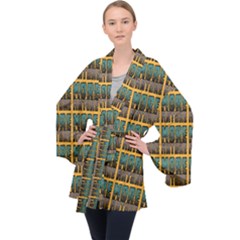 More Nature - Nature Is Important For Humans - Save Nature Long Sleeve Velvet Kimono  by DinzDas