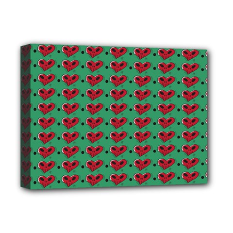 Evil Heart Graffiti Pattern Deluxe Canvas 16  X 12  (stretched)  by DinzDas