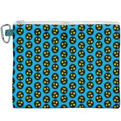 0059 Comic Head Bothered Smiley Pattern Canvas Cosmetic Bag (xxxl) by DinzDas