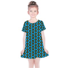0059 Comic Head Bothered Smiley Pattern Kids  Simple Cotton Dress by DinzDas