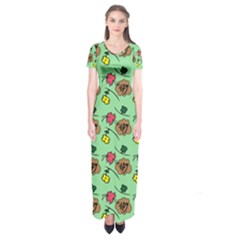 Lady Bug Fart - Nature And Insects Short Sleeve Maxi Dress by DinzDas