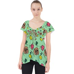 Lady Bug Fart - Nature And Insects Lace Front Dolly Top by DinzDas