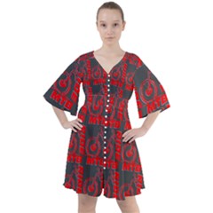015 Mountain Bike - Mtb - Hardtail And Downhill Boho Button Up Dress by DinzDas