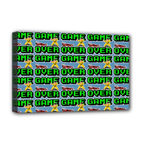 Game Over Karate And Gaming - Pixel Martial Arts Deluxe Canvas 18  X 12  (stretched) by DinzDas