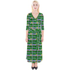 Game Over Karate And Gaming - Pixel Martial Arts Quarter Sleeve Wrap Maxi Dress by DinzDas