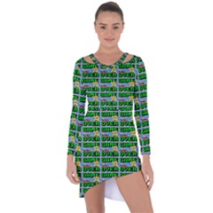 Game Over Karate And Gaming - Pixel Martial Arts Asymmetric Cut-out Shift Dress by DinzDas
