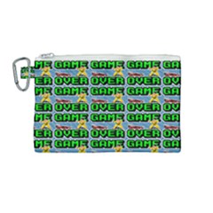 Game Over Karate And Gaming - Pixel Martial Arts Canvas Cosmetic Bag (medium) by DinzDas