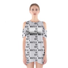 White And Nerdy - Computer Nerds And Geeks Shoulder Cutout One Piece Dress by DinzDas