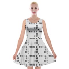 White And Nerdy - Computer Nerds And Geeks Velvet Skater Dress by DinzDas