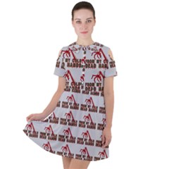 From My Dead Cold Hands - Zombie And Horror Short Sleeve Shoulder Cut Out Dress  by DinzDas