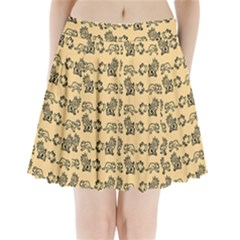 Inka Cultur Animal - Animals And Occult Religion Pleated Mini Skirt by DinzDas