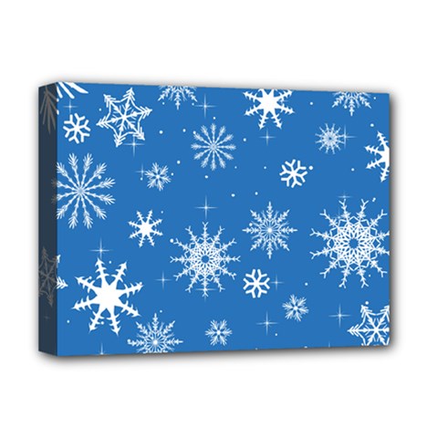 Winter Time And Snow Chaos Deluxe Canvas 16  X 12  (stretched)  by DinzDas