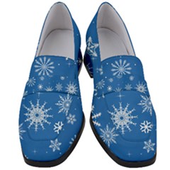 Winter Time And Snow Chaos Women s Chunky Heel Loafers by DinzDas