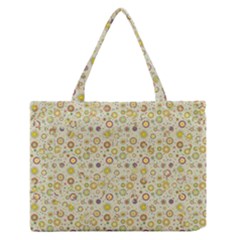 Abstract Flowers And Circle Zipper Medium Tote Bag by DinzDas