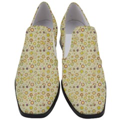Abstract Flowers And Circle Women Slip On Heel Loafers by DinzDas