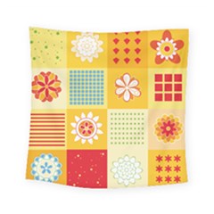 Abstract Flowers And Circle Square Tapestry (small) by DinzDas
