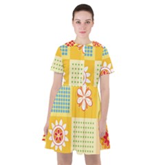 Abstract Flowers And Circle Sailor Dress by DinzDas