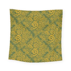 Abstract Flowers And Circle Square Tapestry (small) by DinzDas