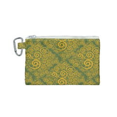 Abstract Flowers And Circle Canvas Cosmetic Bag (small) by DinzDas