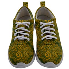 Abstract Flowers And Circle Mens Athletic Shoes by DinzDas