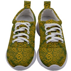 Abstract Flowers And Circle Kids Athletic Shoes by DinzDas