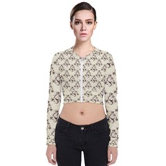 Abstract Flowers And Circle Long Sleeve Zip Up Bomber Jacket by DinzDas