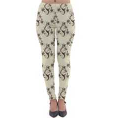 Abstract Flowers And Circle Lightweight Velour Leggings by DinzDas