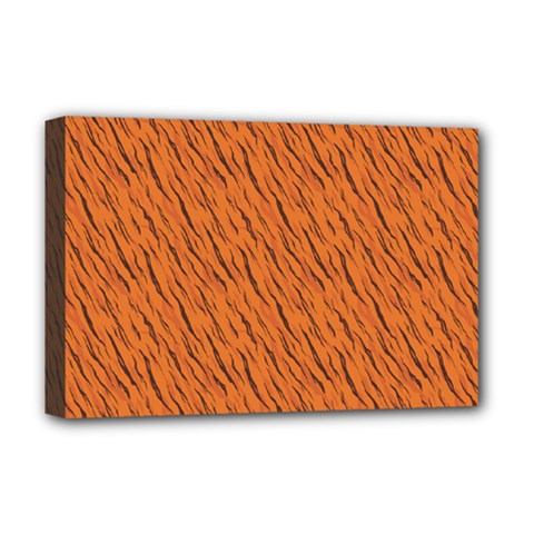 Animal Skin - Lion And Orange Skinnes Animals - Savannah And Africa Deluxe Canvas 18  X 12  (stretched) by DinzDas