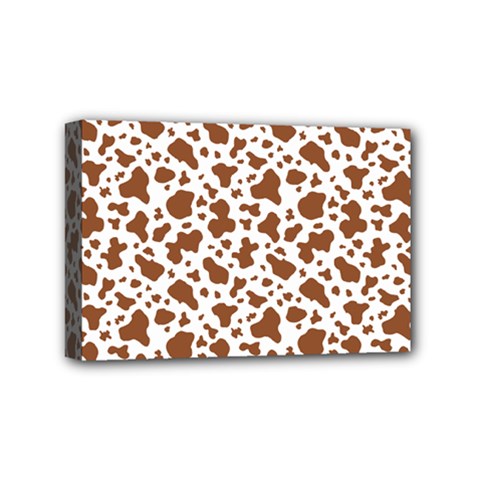 Animal Skin - Brown Cows Are Funny And Brown And White Mini Canvas 6  X 4  (stretched) by DinzDas