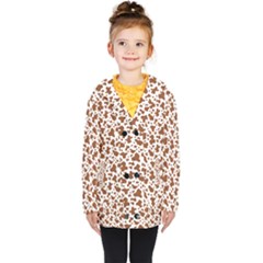 Animal Skin - Brown Cows Are Funny And Brown And White Kids  Double Breasted Button Coat by DinzDas