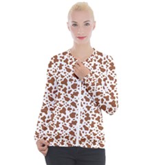Animal Skin - Brown Cows Are Funny And Brown And White Casual Zip Up Jacket by DinzDas
