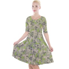 Camouflage Urban Style And Jungle Elite Fashion Quarter Sleeve A-line Dress by DinzDas