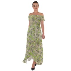 Camouflage Urban Style And Jungle Elite Fashion Off Shoulder Open Front Chiffon Dress by DinzDas