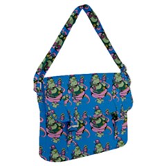 Monster And Cute Monsters Fight With Snake And Cyclops Buckle Messenger Bag by DinzDas