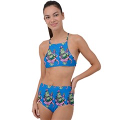 Monster And Cute Monsters Fight With Snake And Cyclops High Waist Tankini Set by DinzDas