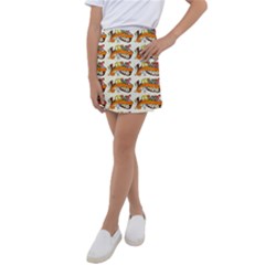 Love And Flowers And Peace Fo All Hippies Kids  Tennis Skirt by DinzDas