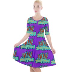 Jaw Dropping Comic Big Bang Poof Quarter Sleeve A-line Dress by DinzDas