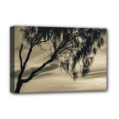 Coast Sunset Scene, Montevideo, Uruguay Deluxe Canvas 18  X 12  (stretched) by dflcprintsclothing
