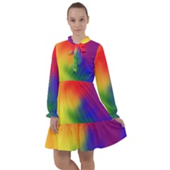 Rainbow Colors Lgbt Pride Abstract Art All Frills Chiffon Dress by yoursparklingshop