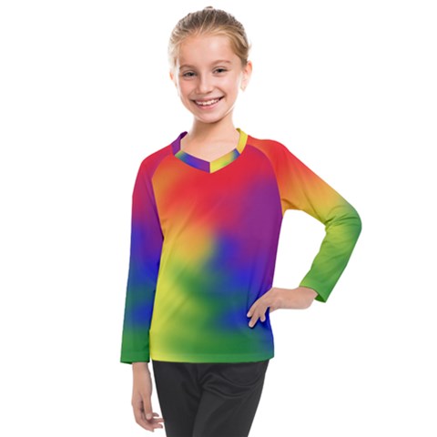 Rainbow Colors Lgbt Pride Abstract Art Kids  Long Mesh Tee by yoursparklingshop