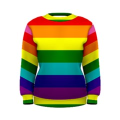 Original 8 Stripes Lgbt Pride Rainbow Flag Women s Sweatshirt by yoursparklingshop