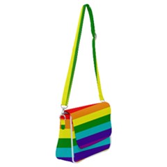 Original 8 Stripes Lgbt Pride Rainbow Flag Shoulder Bag With Back Zipper by yoursparklingshop