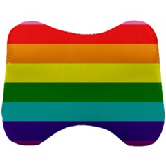 Original 8 Stripes Lgbt Pride Rainbow Flag Head Support Cushion by yoursparklingshop
