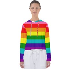 Original 8 Stripes Lgbt Pride Rainbow Flag Women s Slouchy Sweat by yoursparklingshop