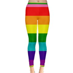 Original 8 Stripes Lgbt Pride Rainbow Flag Inside Out Leggings by yoursparklingshop