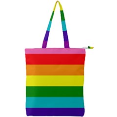 Original 8 Stripes Lgbt Pride Rainbow Flag Double Zip Up Tote Bag by yoursparklingshop